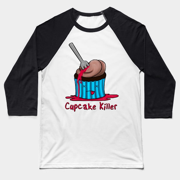 Cupcake Killer Baseball T-Shirt by TheBlueNinja